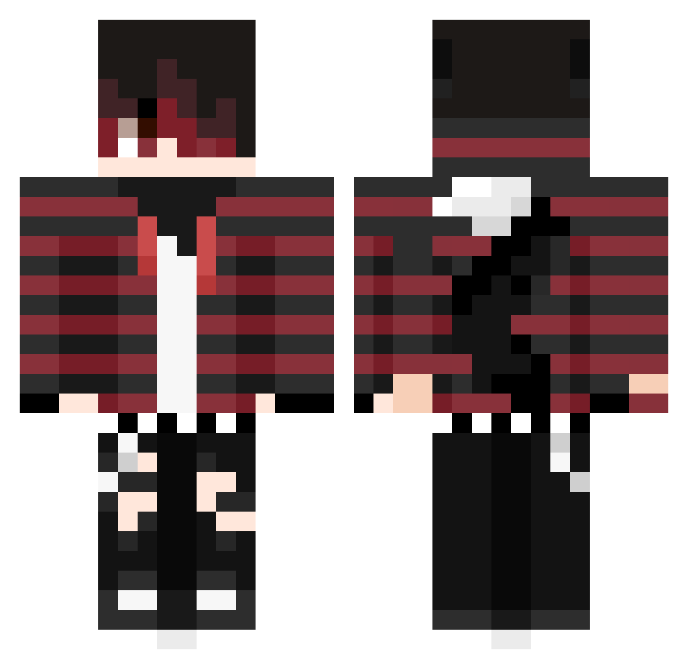 immortaldemxn Minecraft skin, front and back view