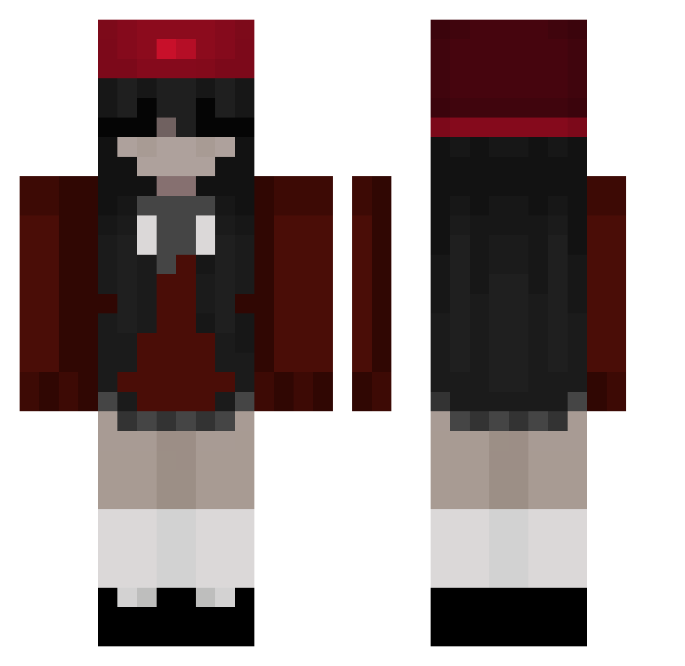 Imabeeee Minecraft skin, front and back view