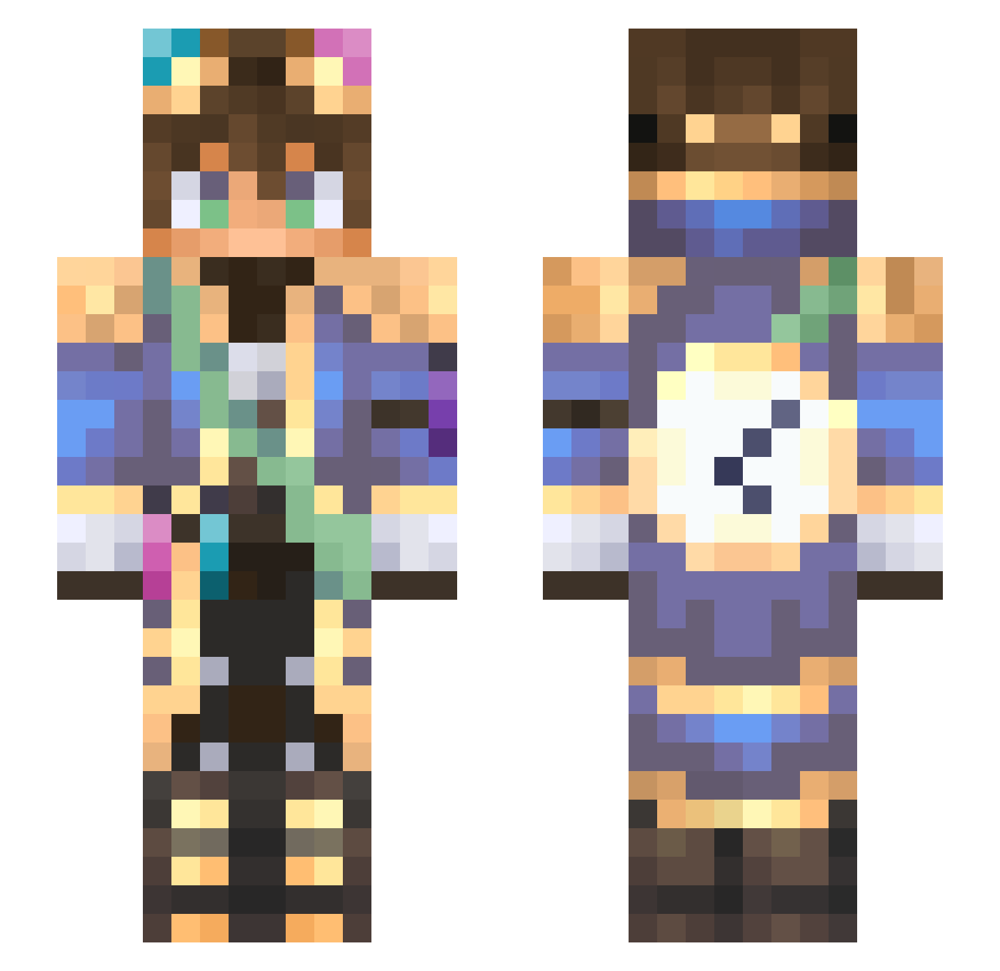 requlingk Minecraft skin, front and back view