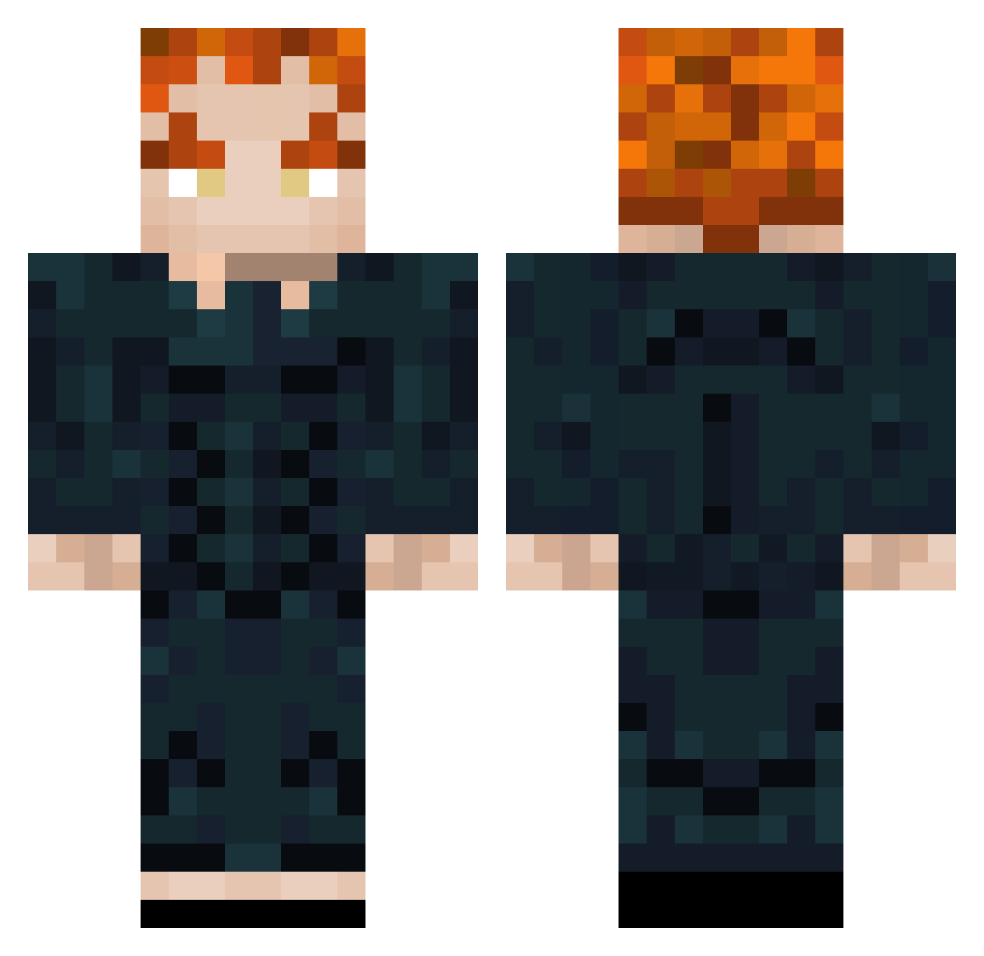 OneFrameMan Minecraft skin, front and back view