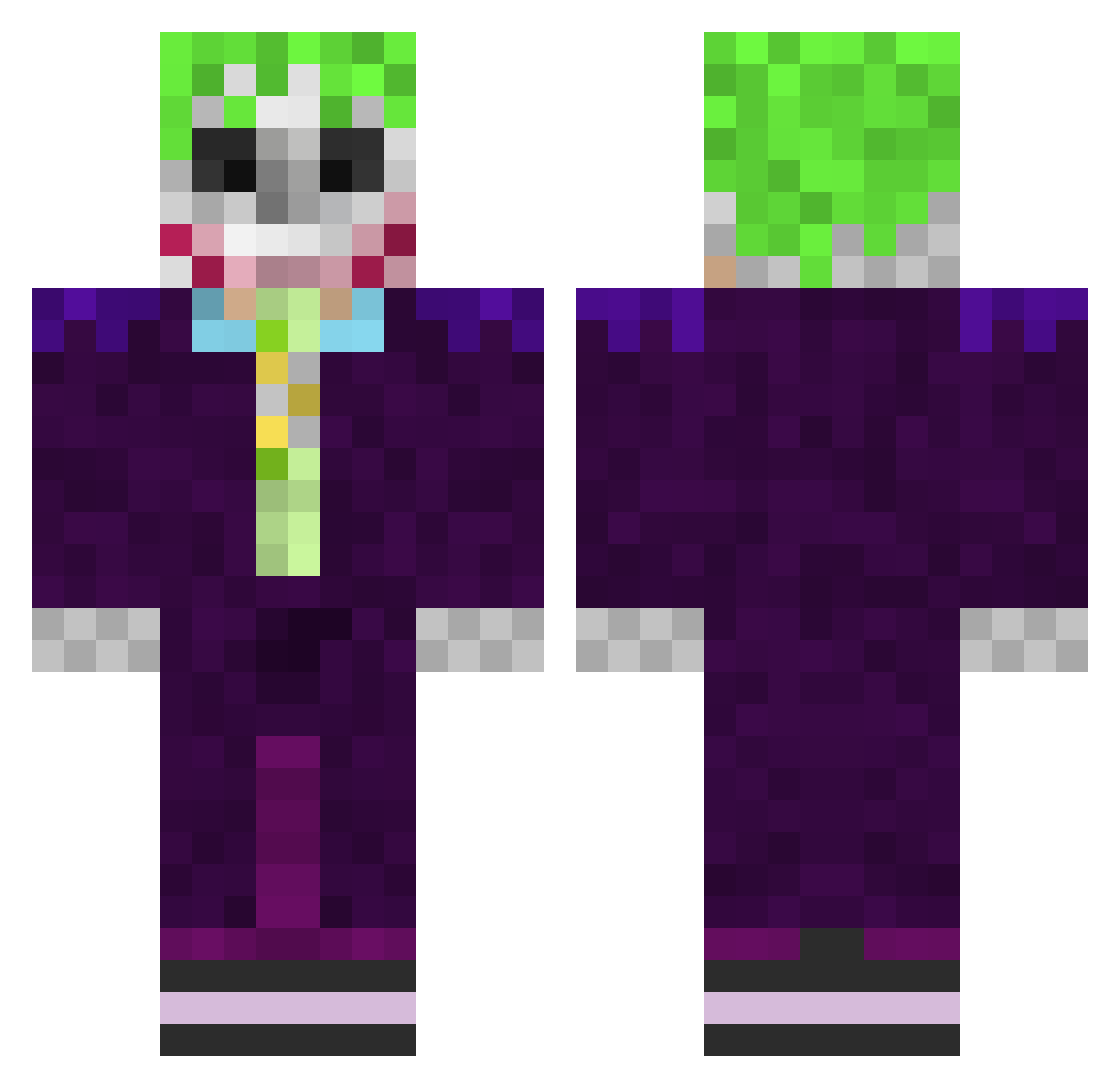 Politico Minecraft skin, front and back view