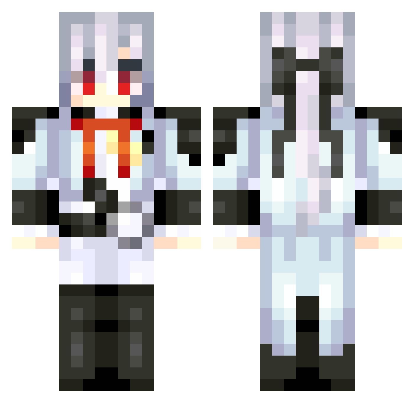 newworld465 Minecraft skin, front and back view