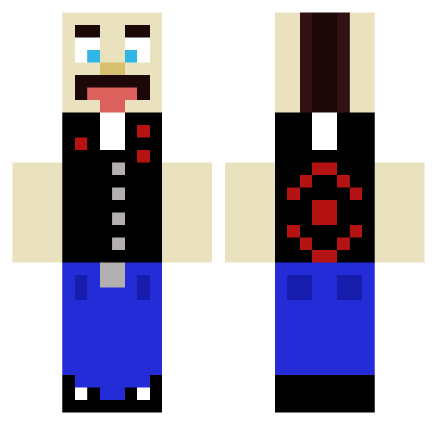 ElDosh Minecraft skin, front and back view