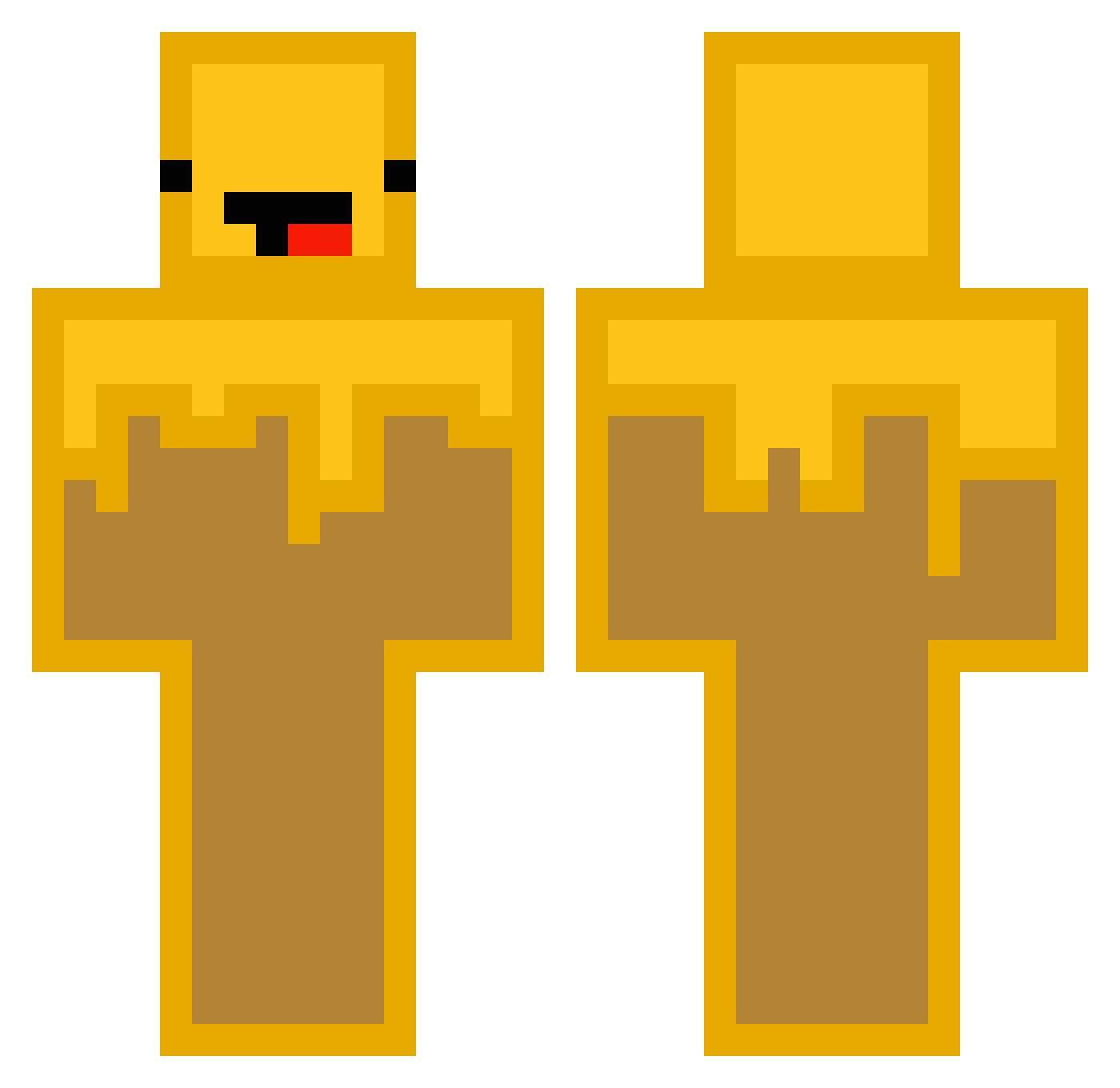 UnToasted Minecraft skin, front and back view