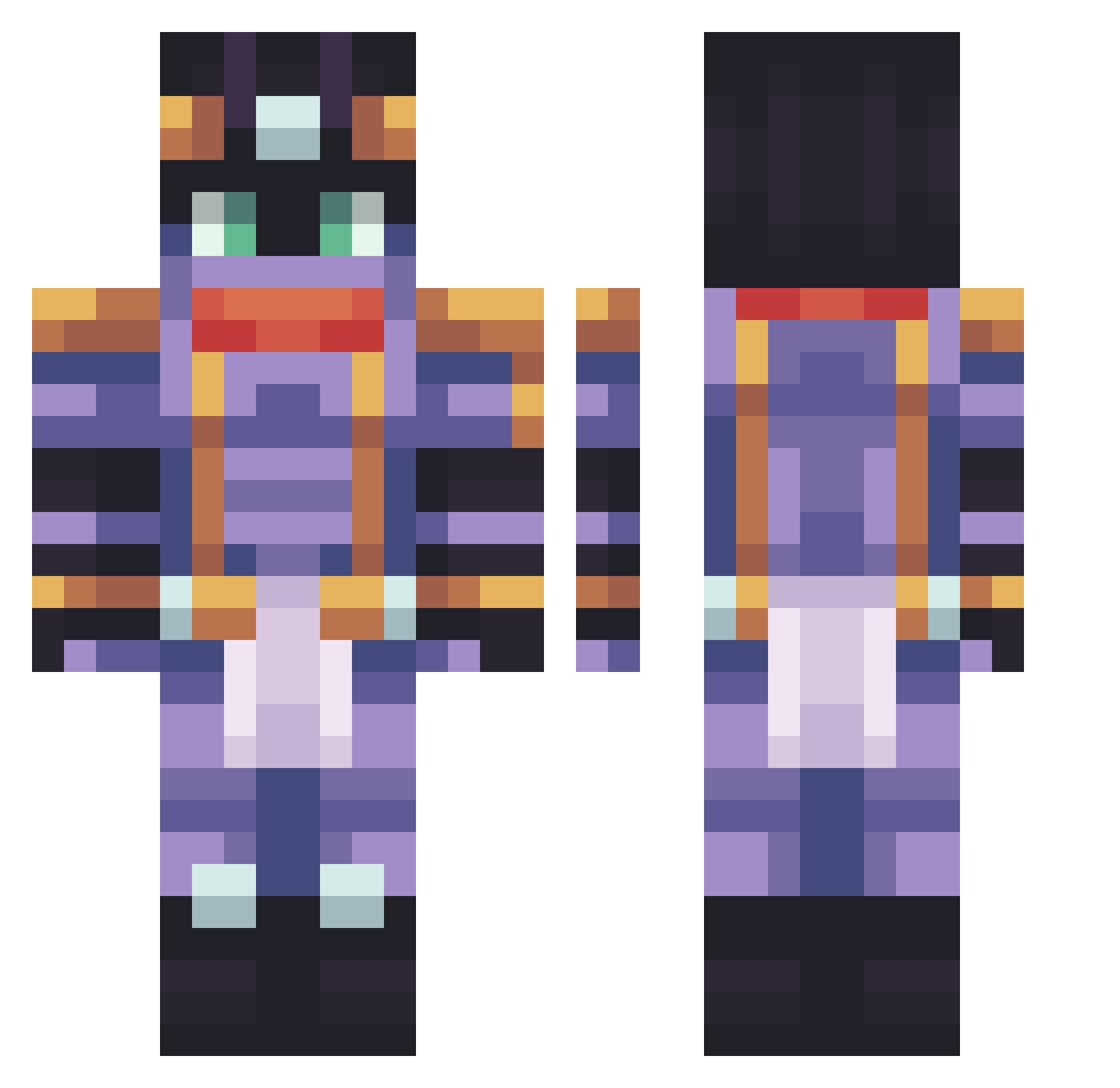 ynnhoJ Minecraft skin, front and back view