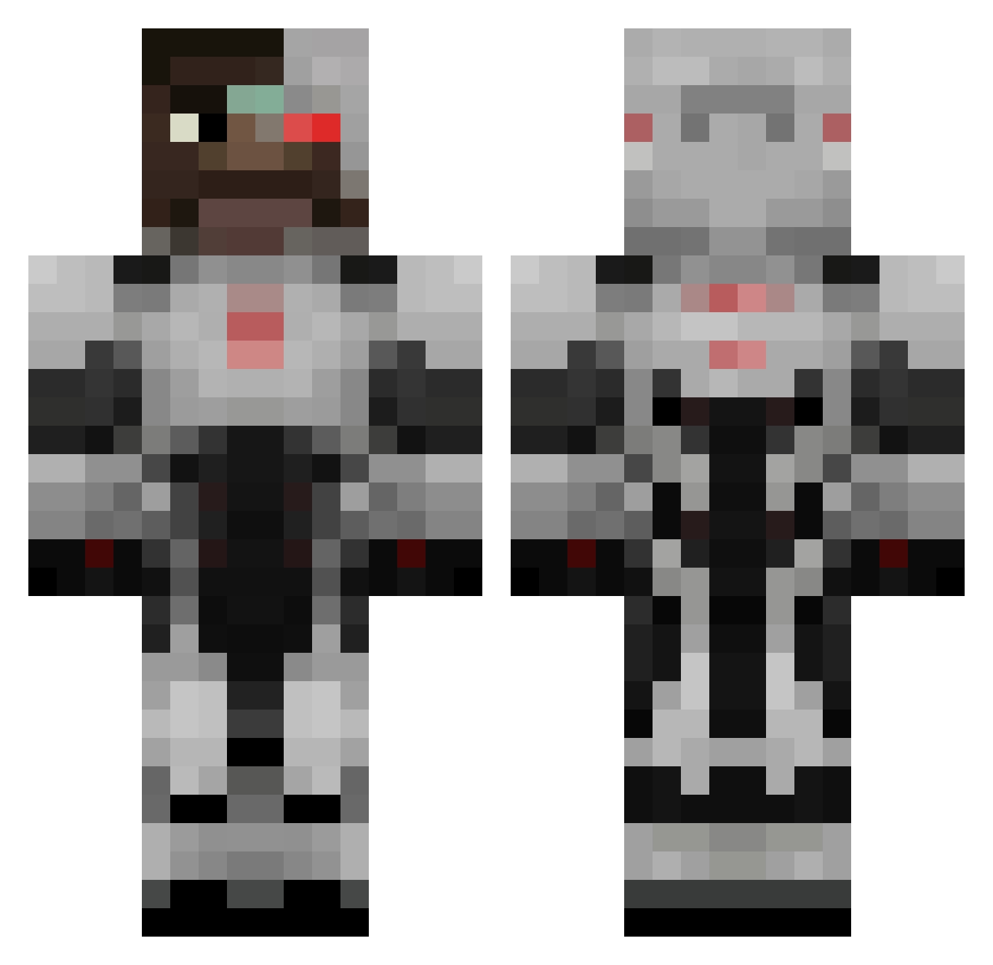 3ddiee Minecraft skin, front and back view