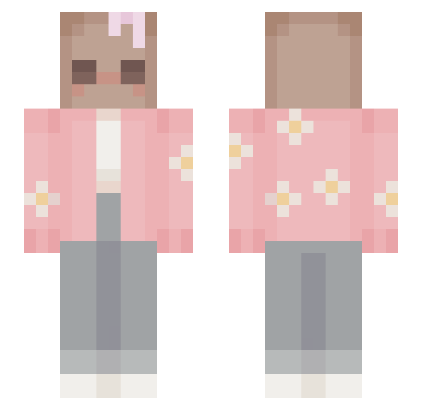 boxofeggsalad Minecraft skin, front and back view