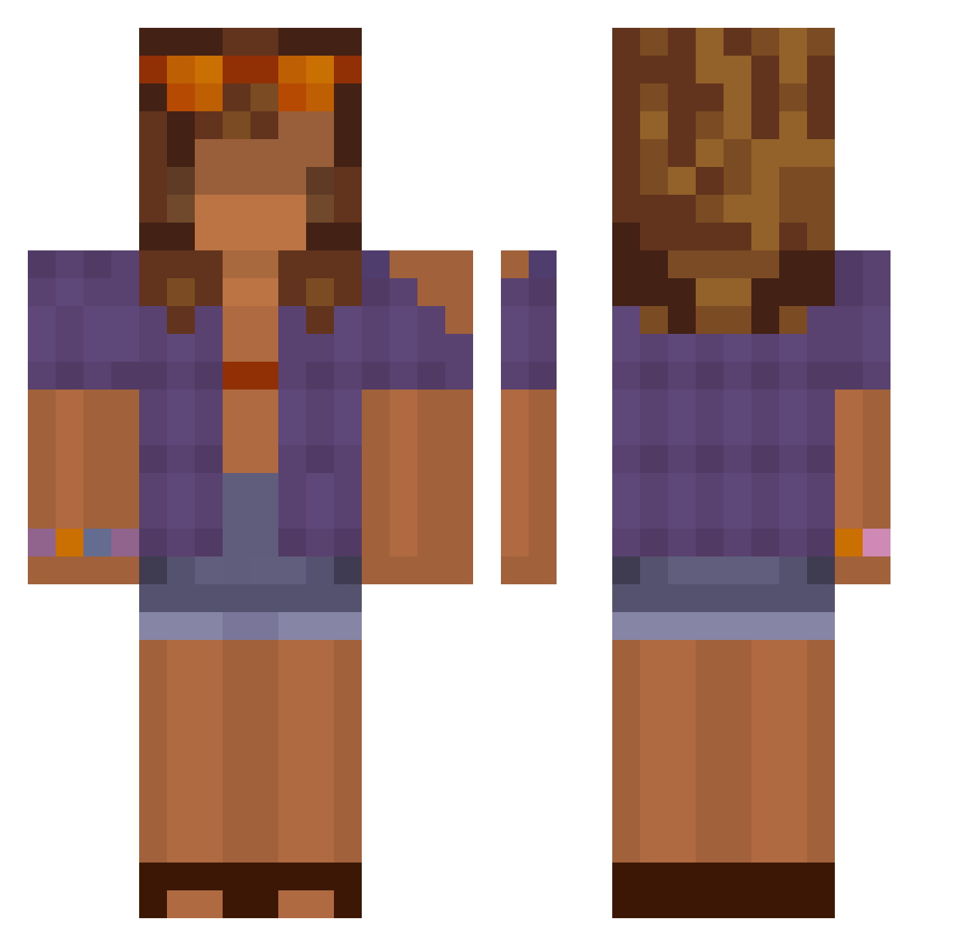 zxQuincix Minecraft skin, front and back view
