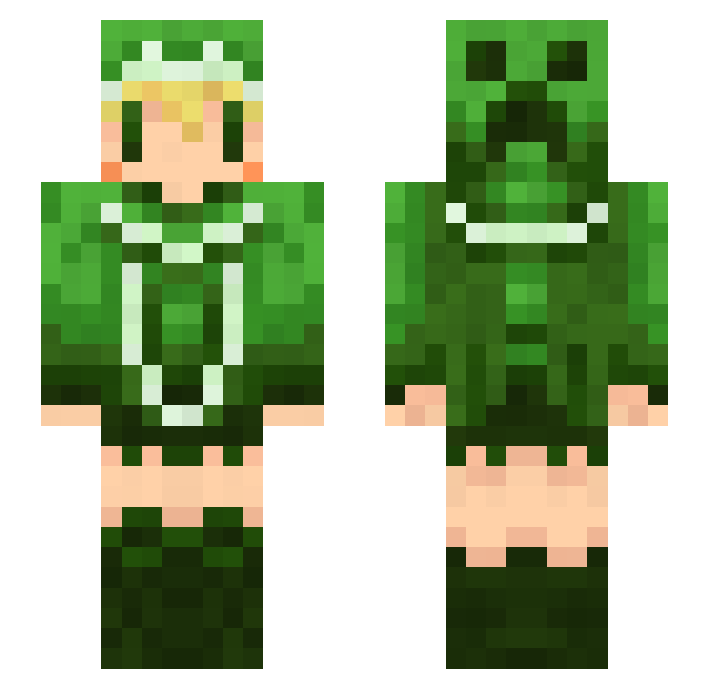 y_tank Minecraft skin, front and back view