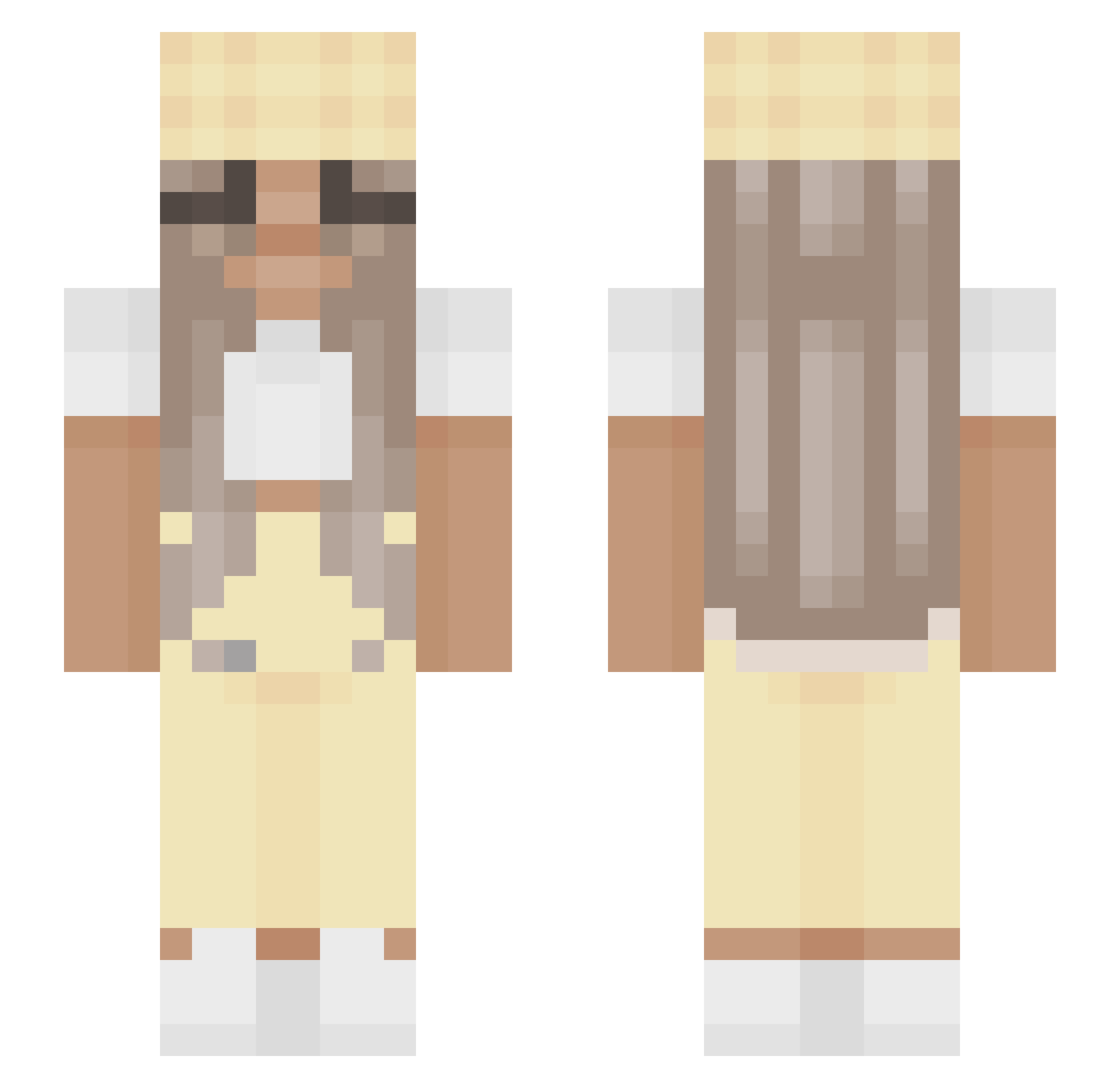 clairoshi Minecraft skin, front and back view