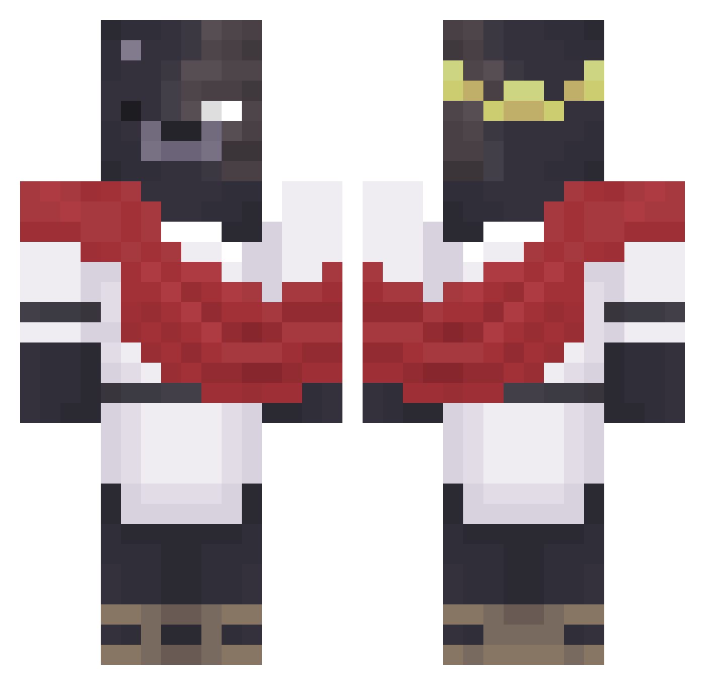 AMagnificent Minecraft skin, front and back view