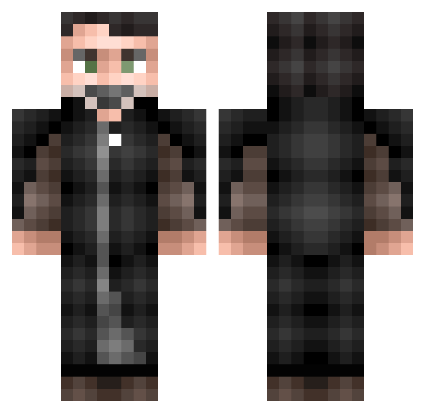 Fynnatic Minecraft skin, front and back view