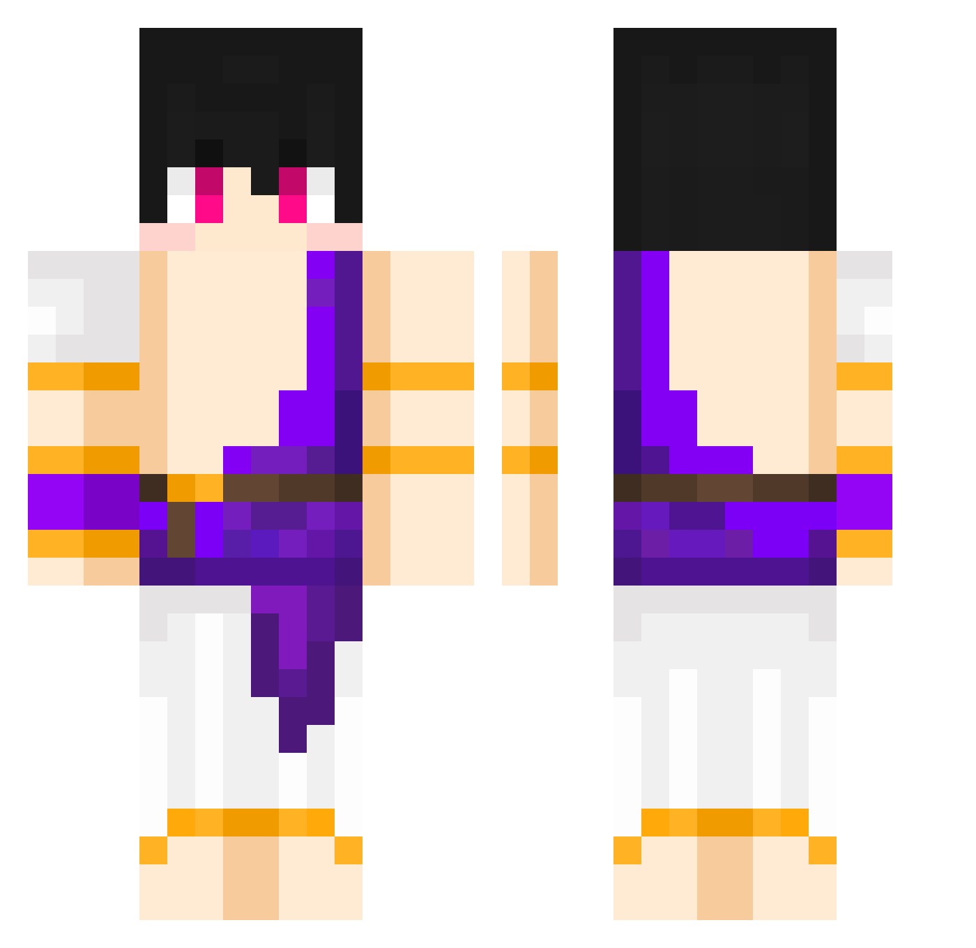 Notsavagexd Minecraft skin, front and back view