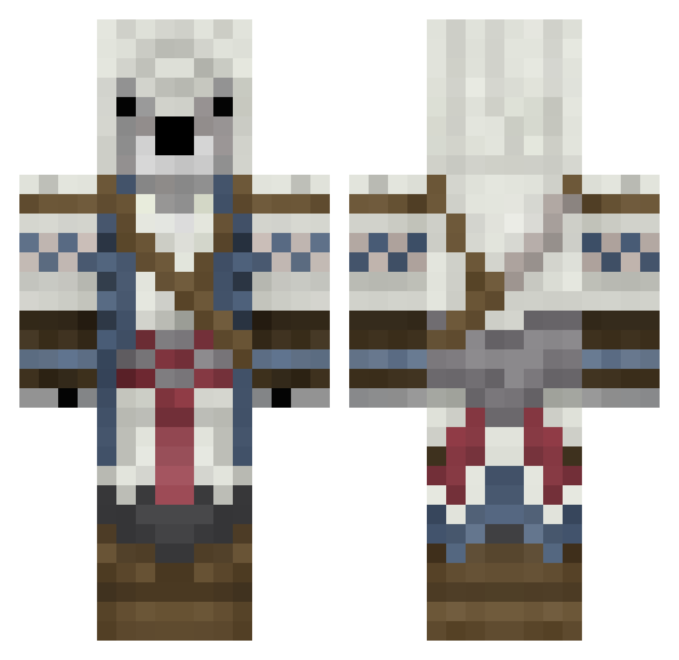 Jury Minecraft skin, front and back view