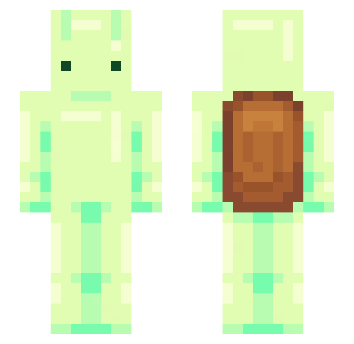 Grunionn Minecraft skin, front and back view