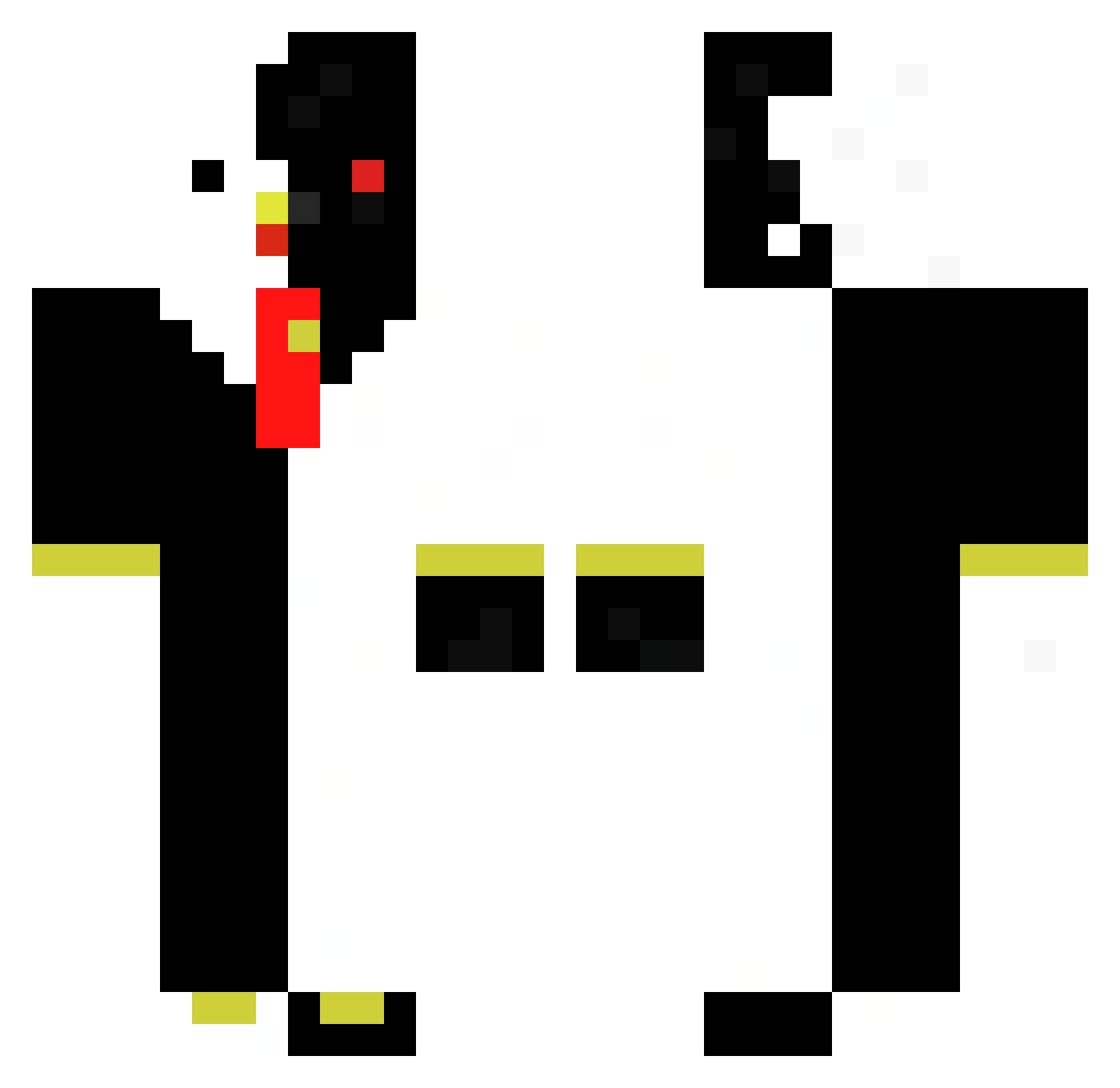 MrMcChickenXCrow Minecraft skin, front and back view