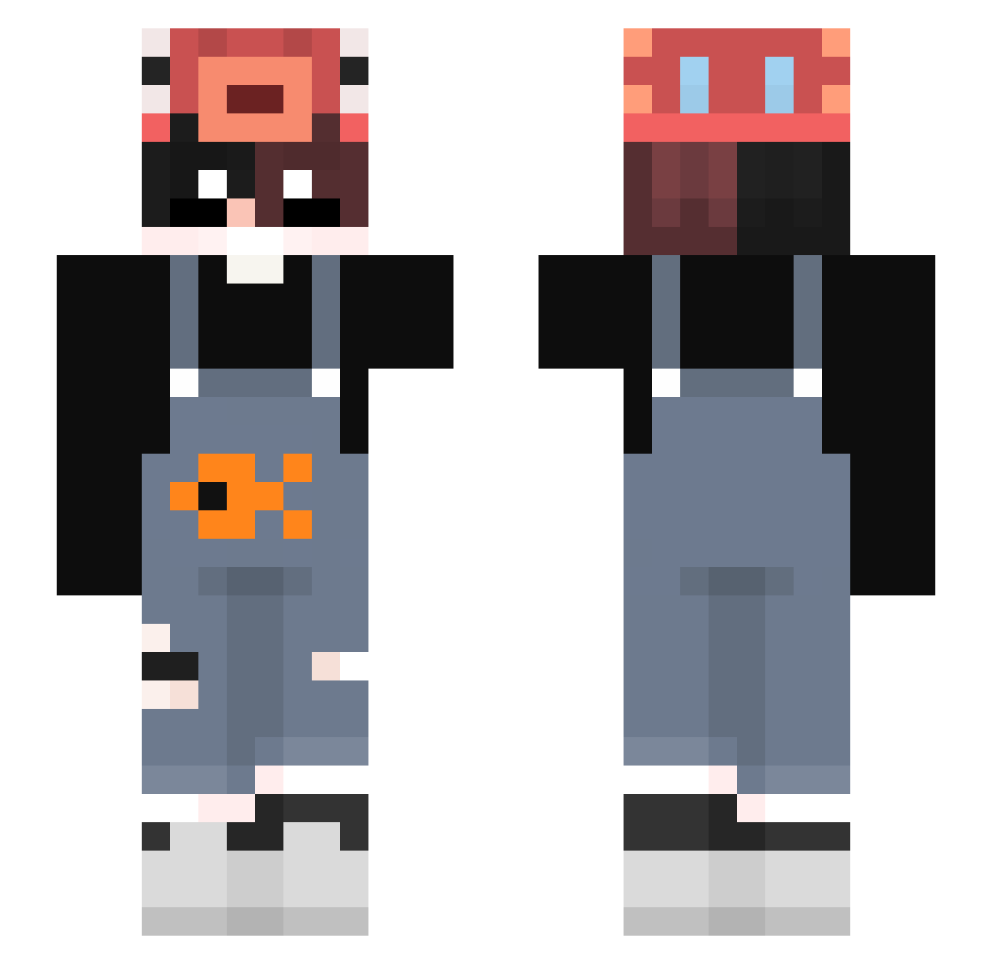 Adah Minecraft skin, front and back view