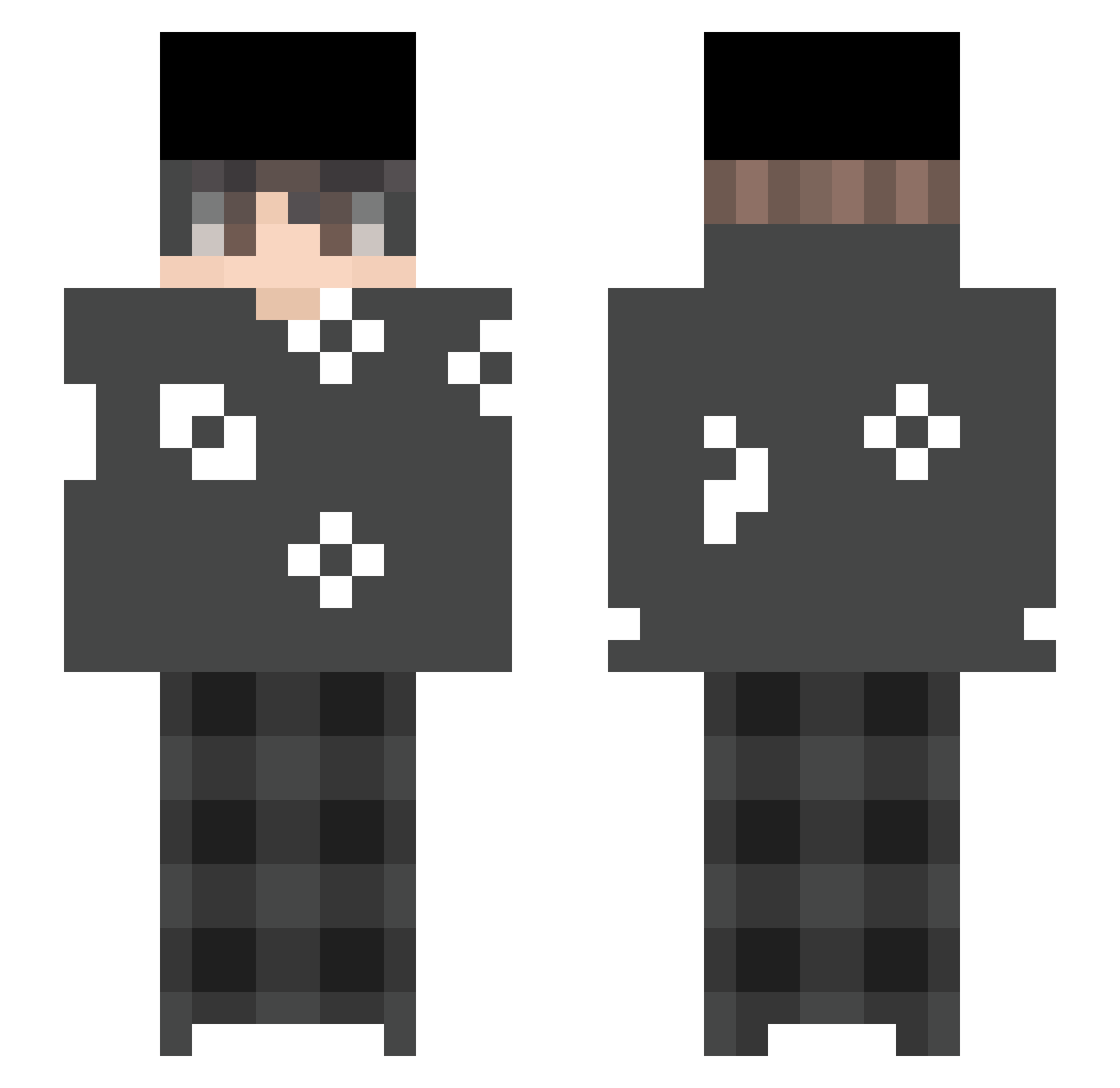 Drayke01 Minecraft skin, front and back view