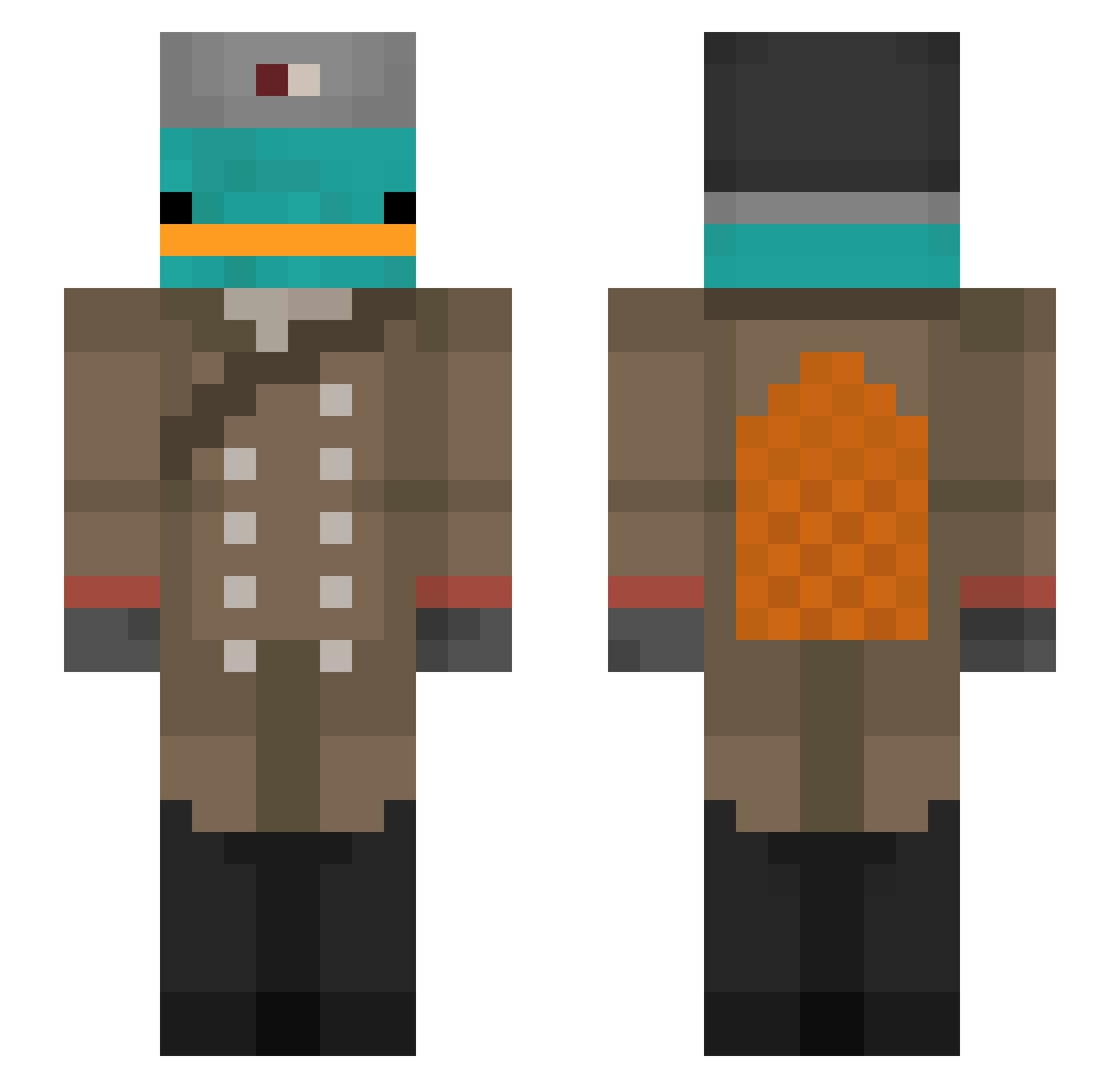 saegeus Minecraft skin, front and back view
