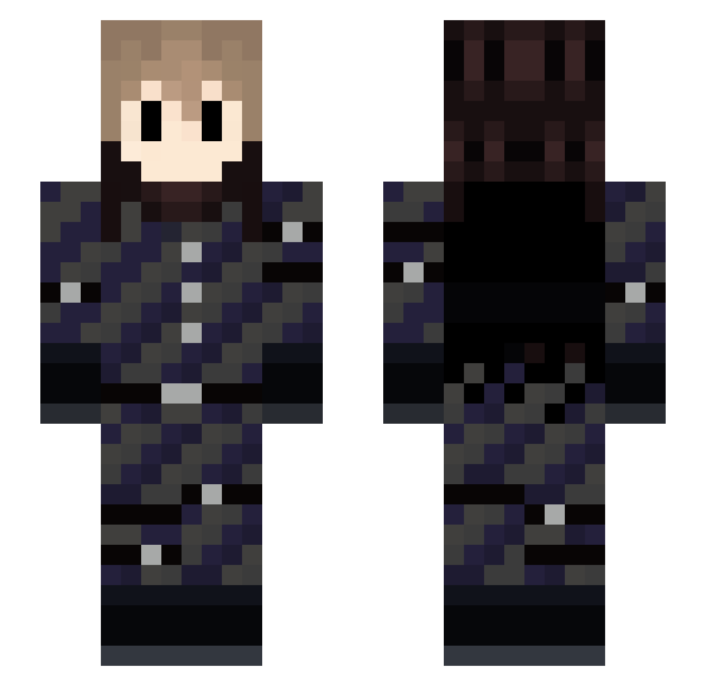 Phovoss Minecraft skin, front and back view