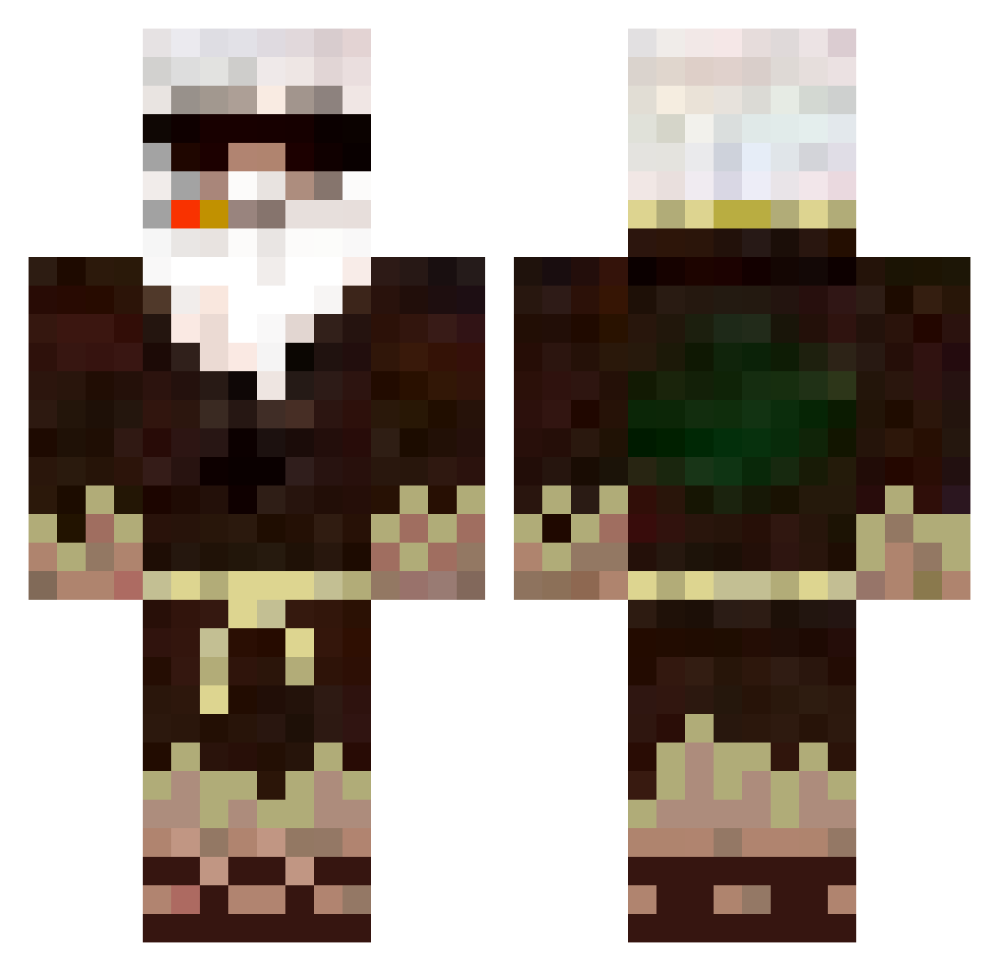EremosWick Minecraft skin, front and back view