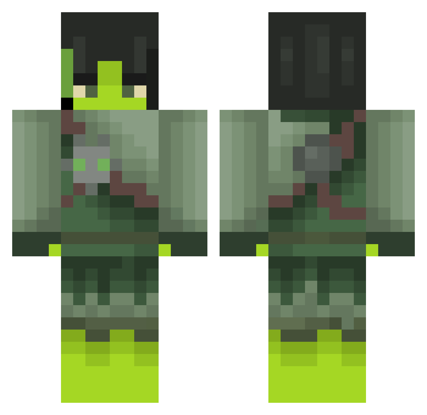 xSaizux Minecraft skin, front and back view