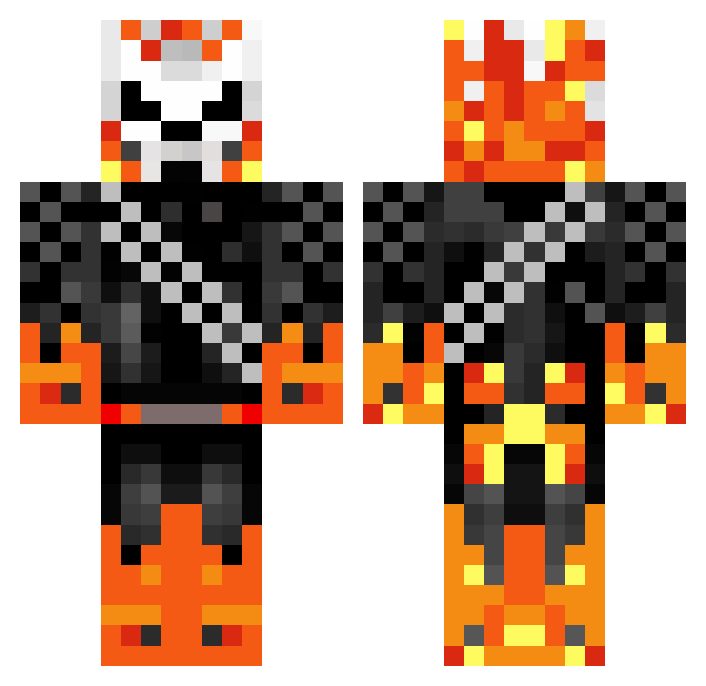 Elegant_Pigeon Minecraft skin, front and back view
