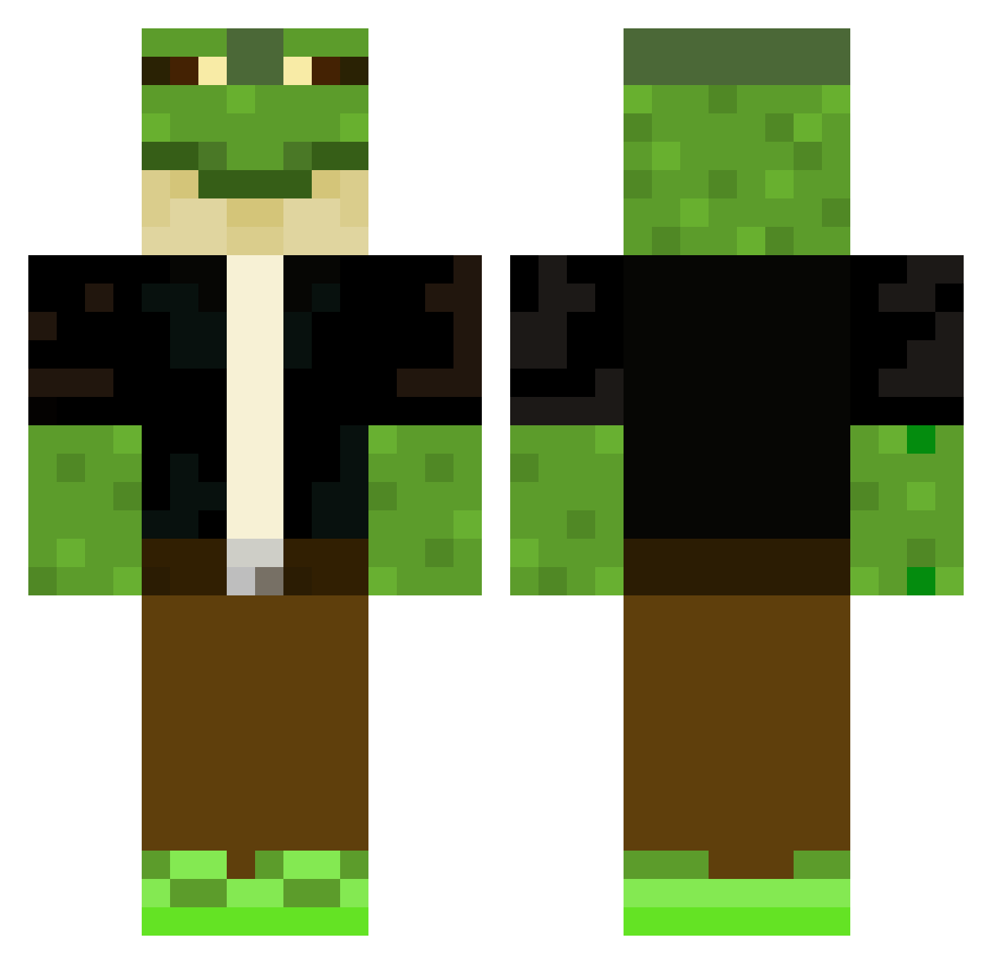 Froggitpl Minecraft skin, front and back view