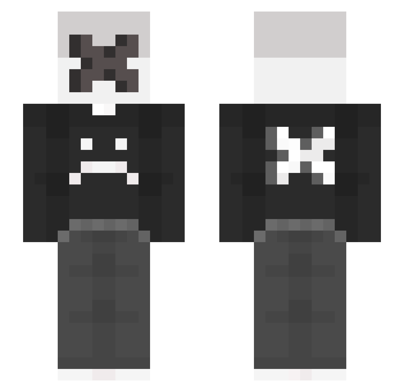 Tachisme Minecraft skin, front and back view