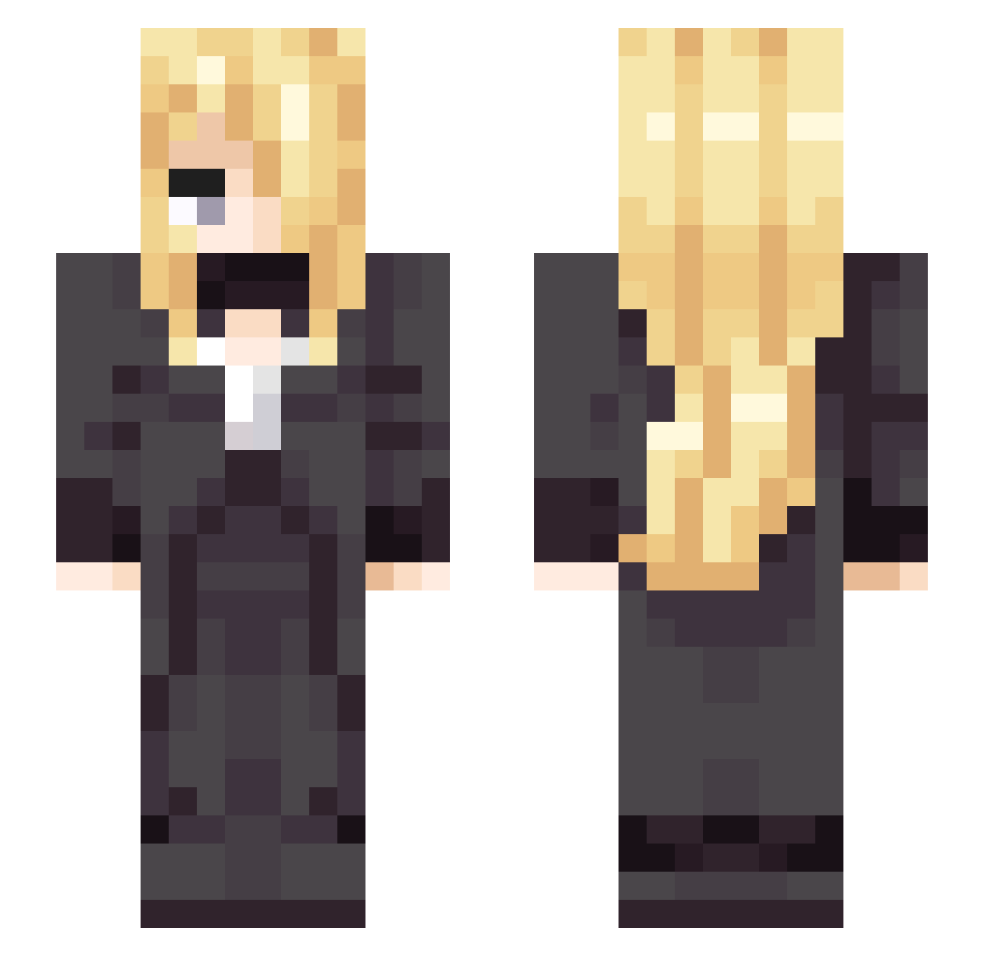Xavineta Minecraft skin, front and back view