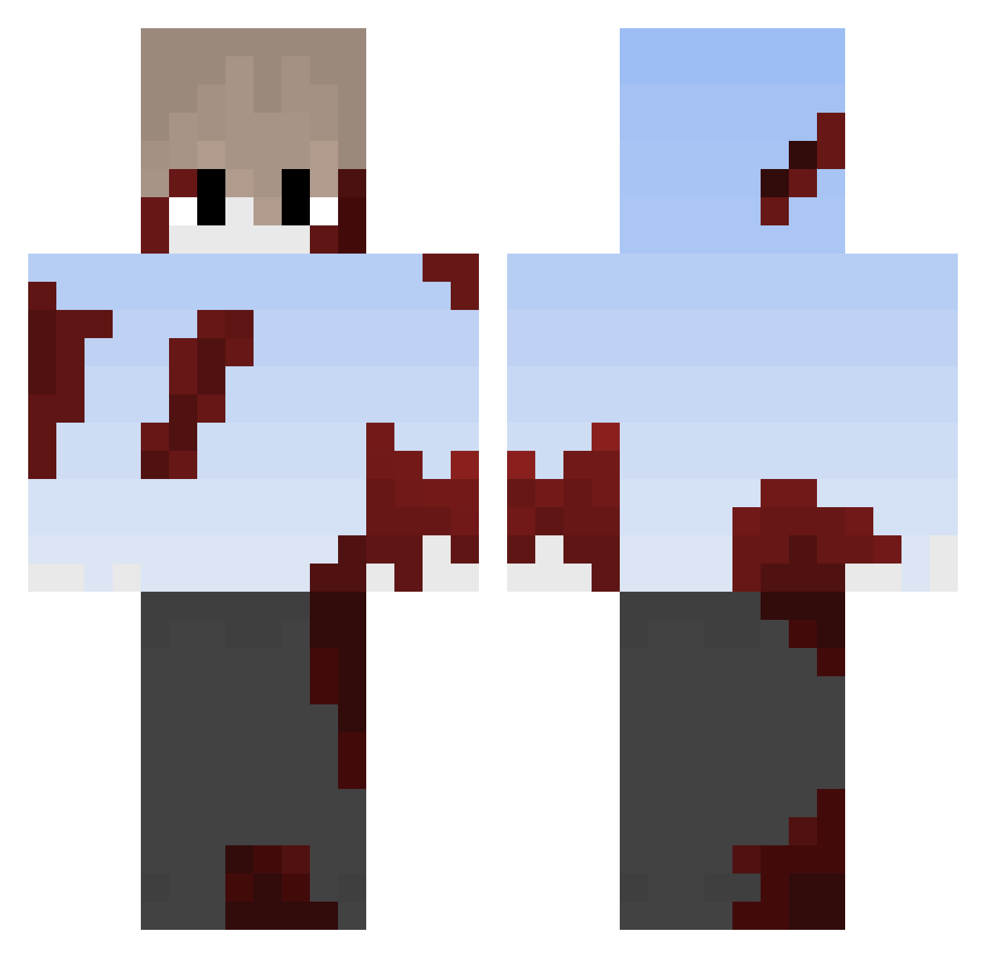 Opasno Minecraft skin, front and back view