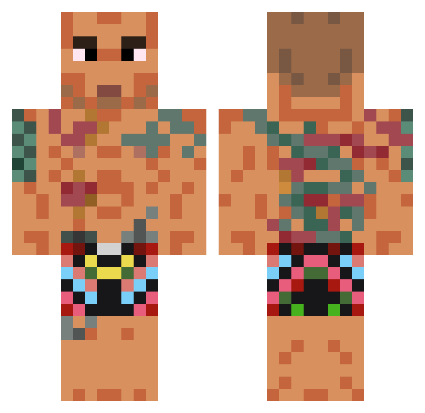 Victorofs Minecraft skin, front and back view