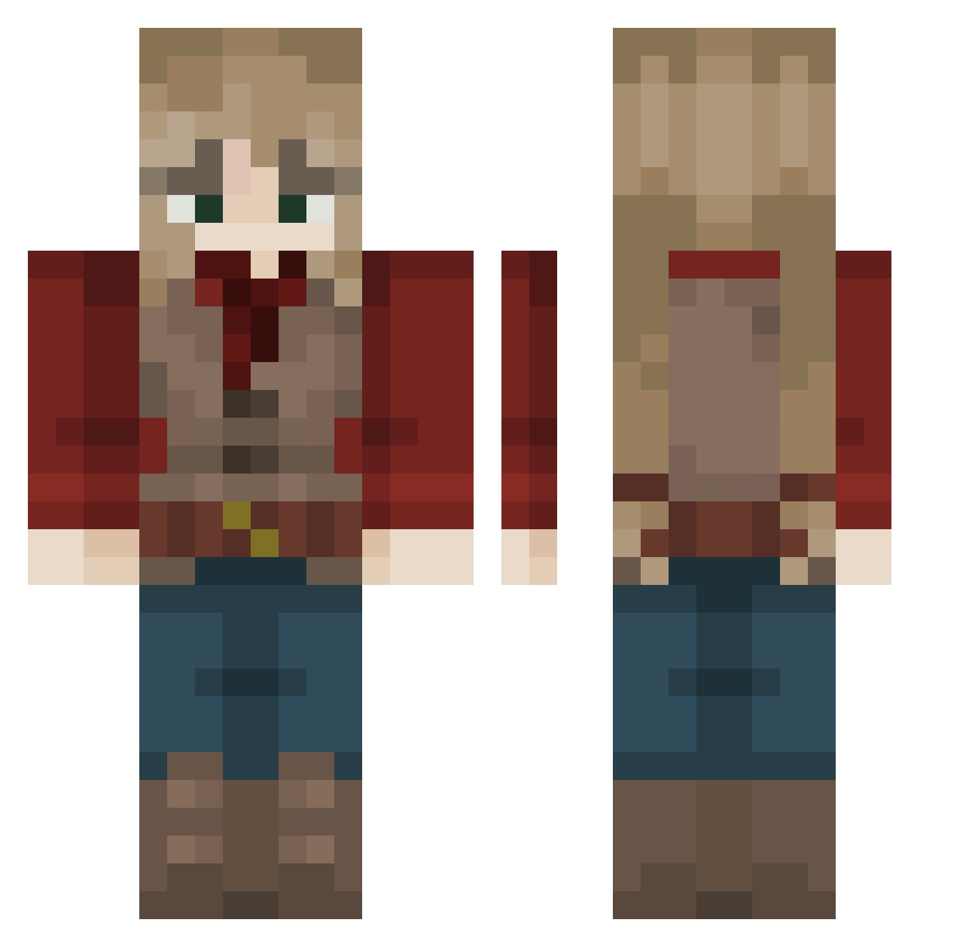 Chloester3 Minecraft skin, front and back view