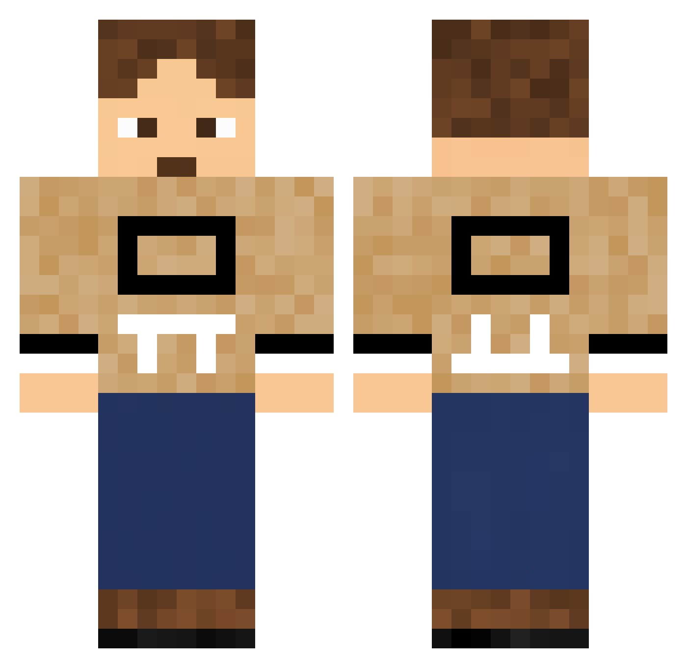 ItsBeeKaay Minecraft skin, front and back view