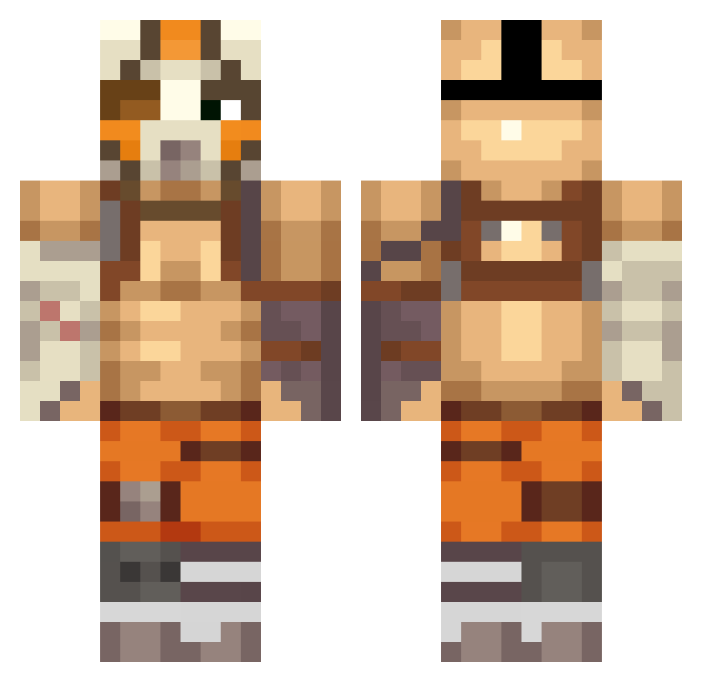 Papiciakra Minecraft skin, front and back view