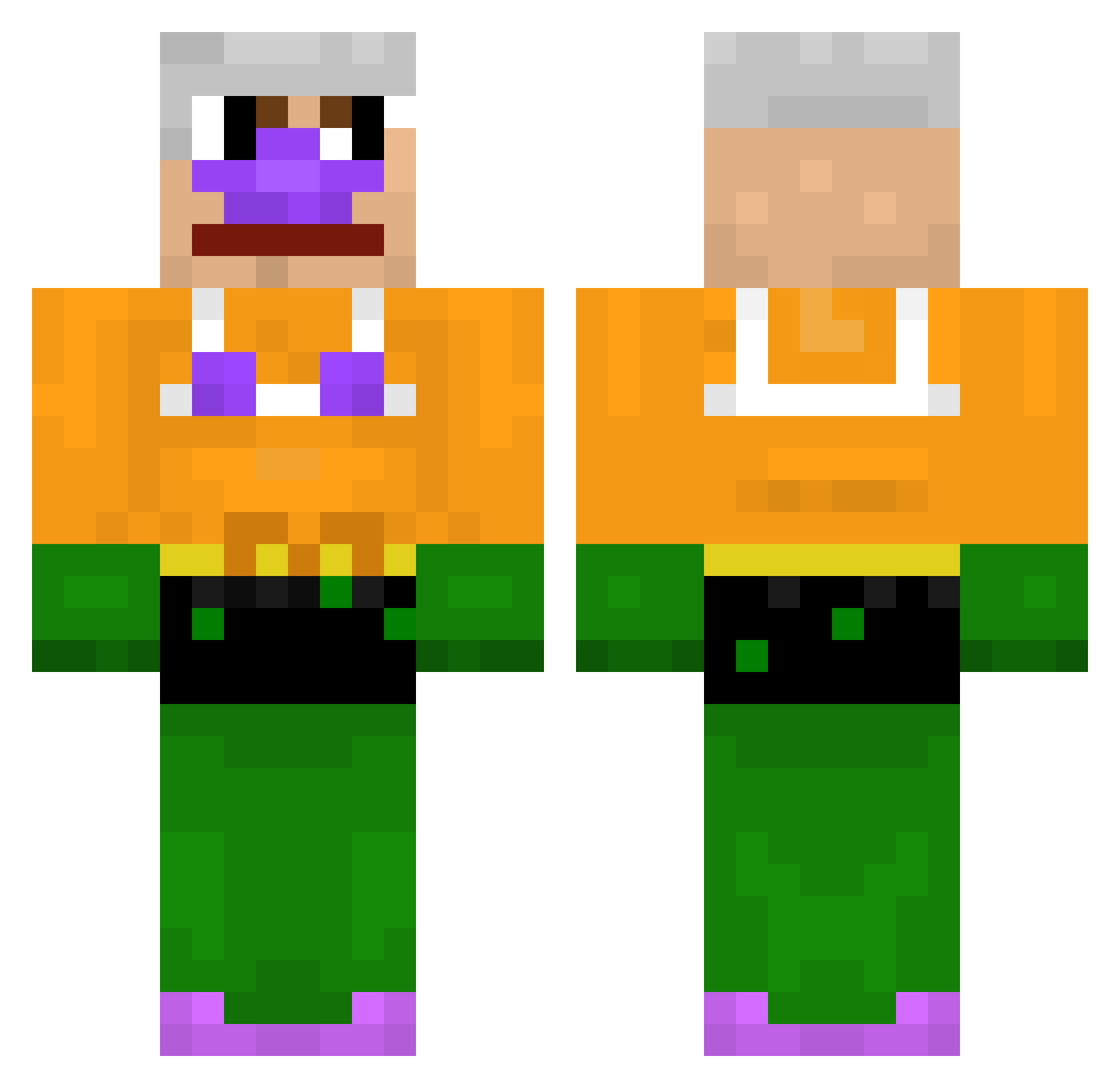 LordMcDuck Minecraft skin, front and back view