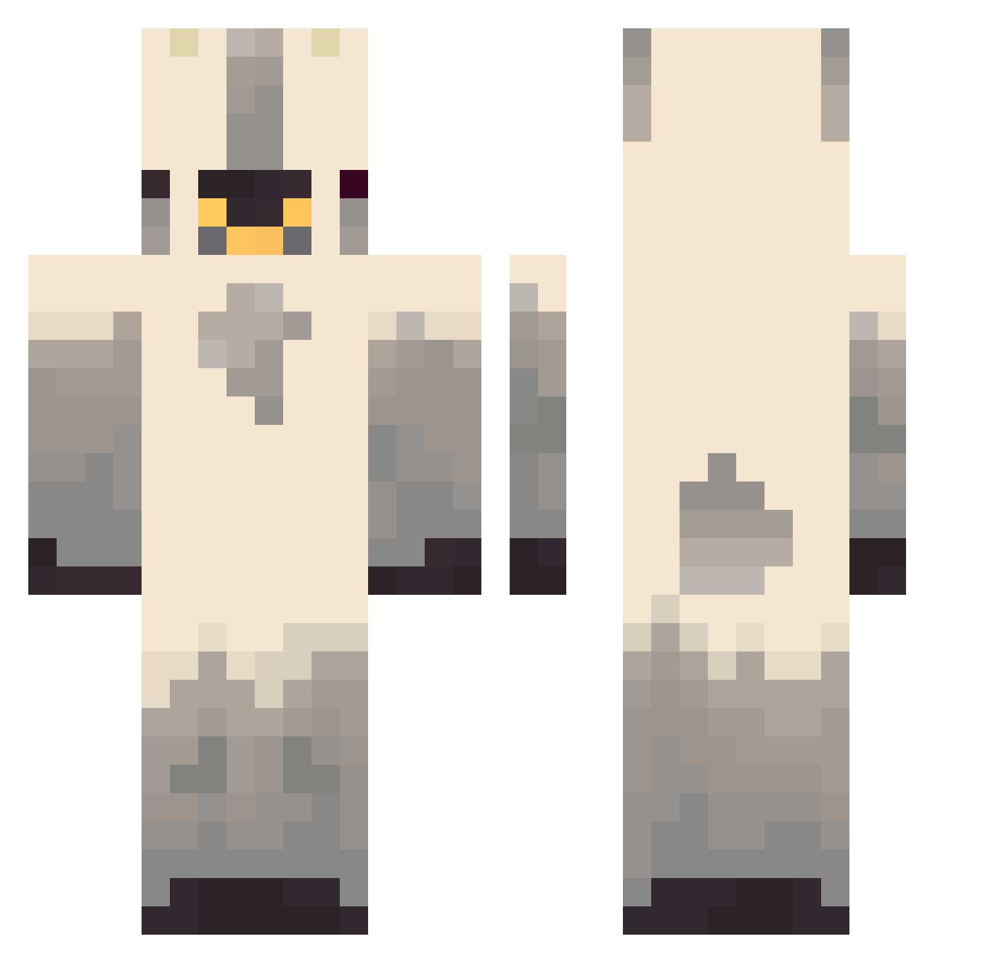 donutgoat Minecraft skin, front and back view