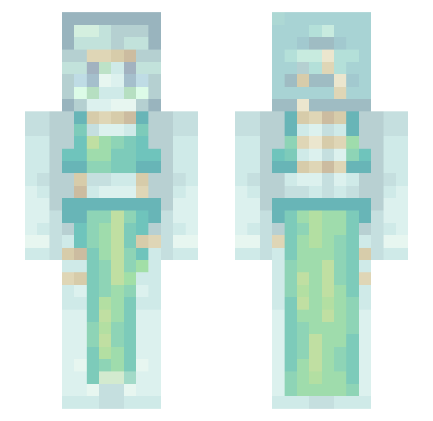 power Minecraft skin, front and back view