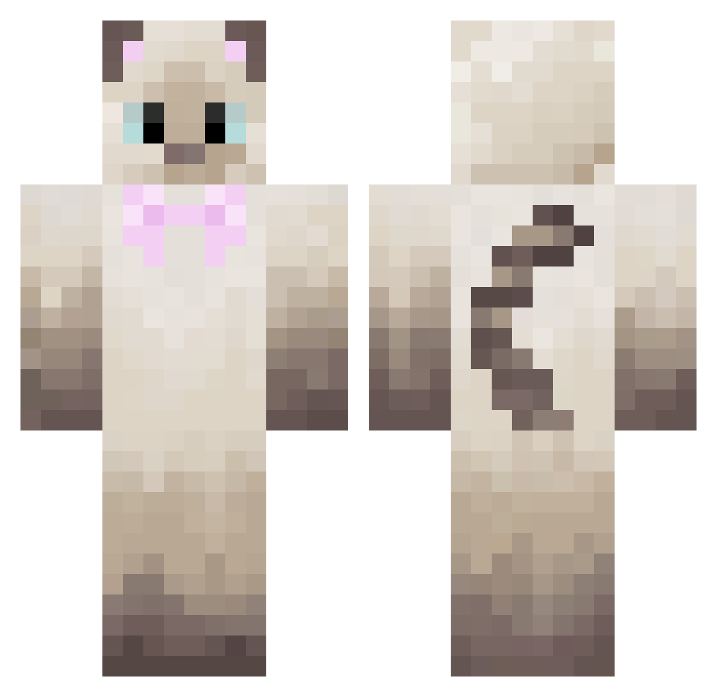 Maeyymge Minecraft skin, front and back view