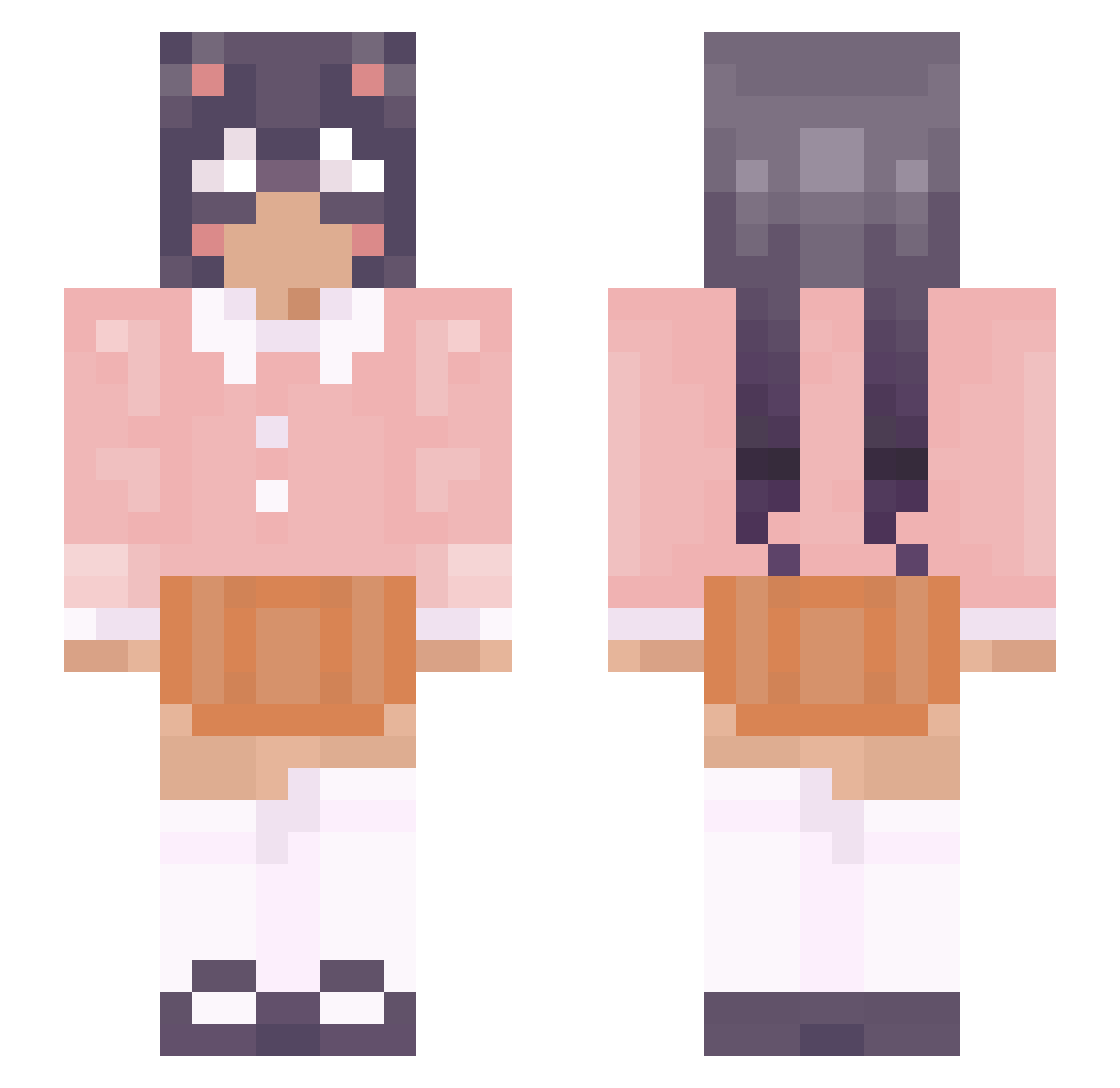 yobitzy Minecraft skin, front and back view