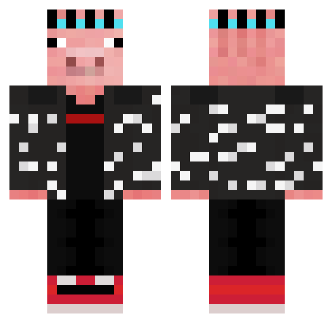 hepno2 Minecraft skin, front and back view