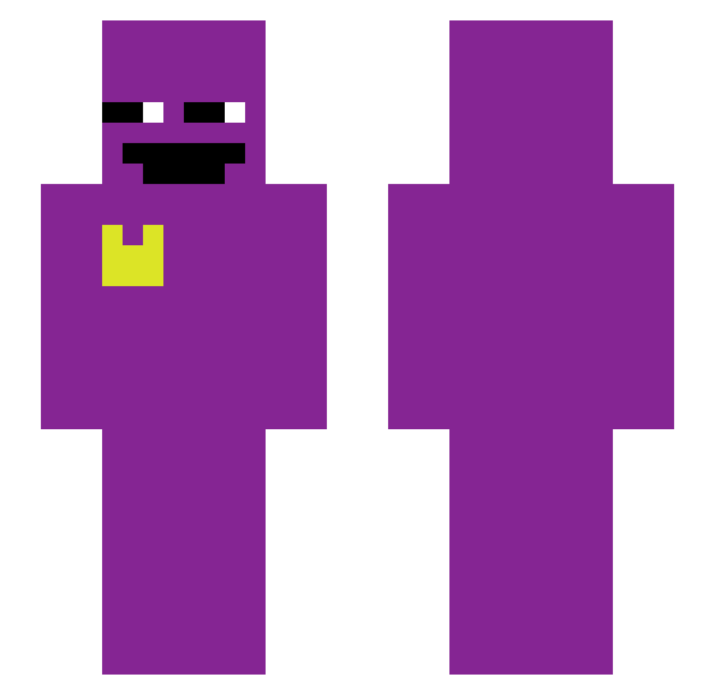 Kxrd Minecraft skin, front and back view