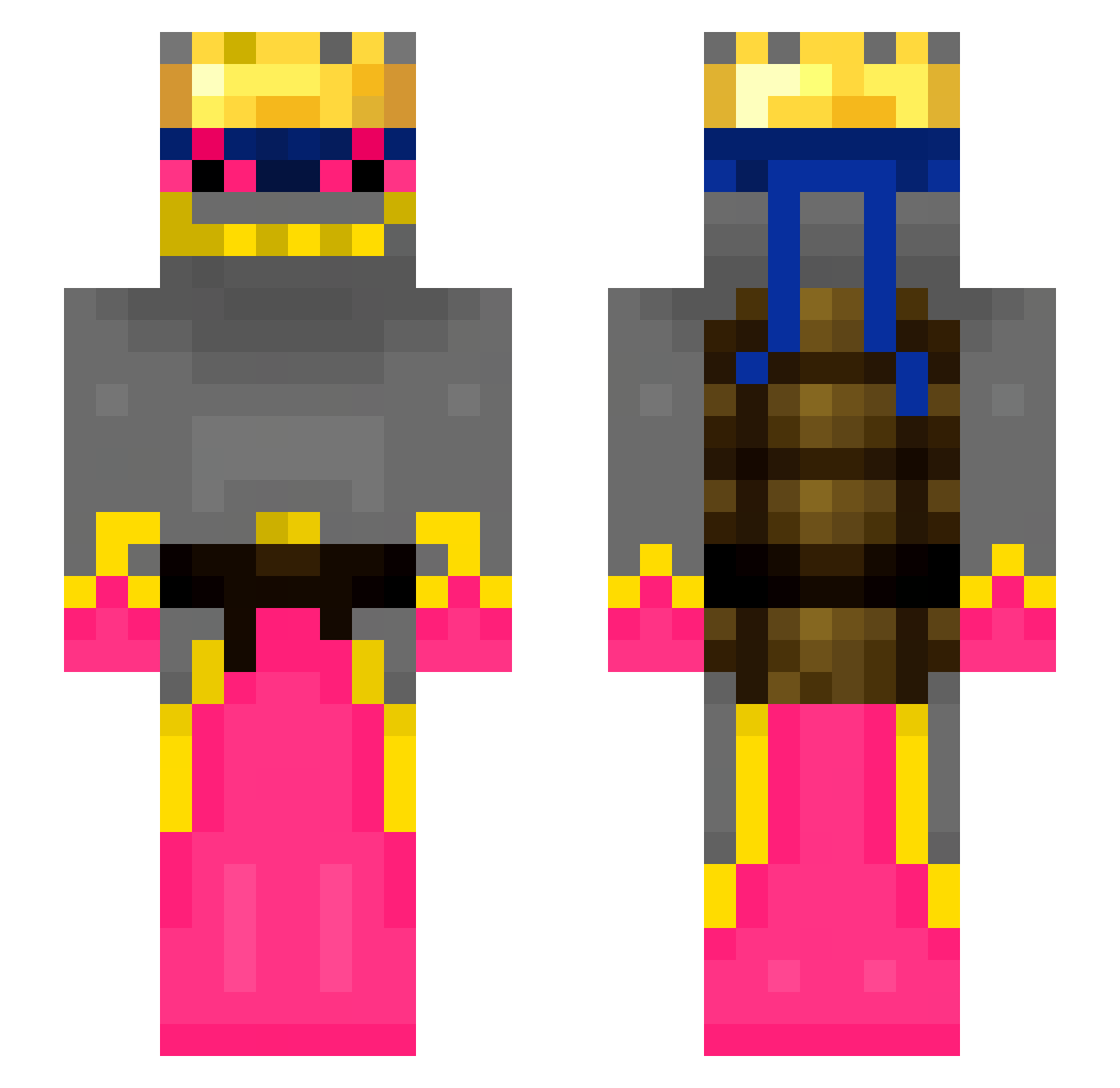 mcblarghappy Minecraft skin, front and back view