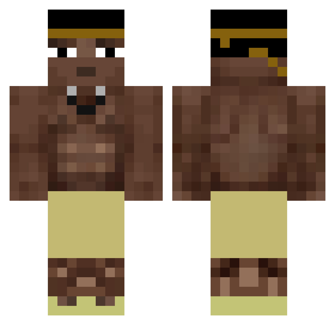 DonnieDank Minecraft skin, front and back view