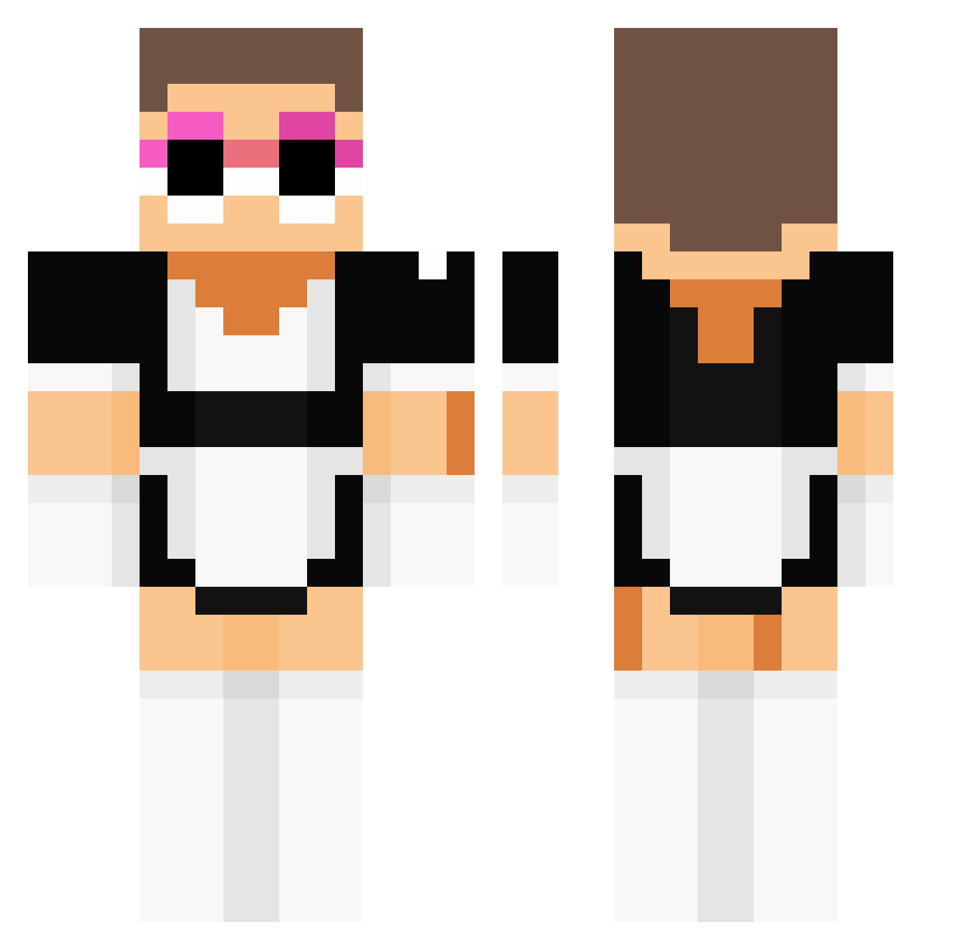 Envkfld Minecraft skin, front and back view