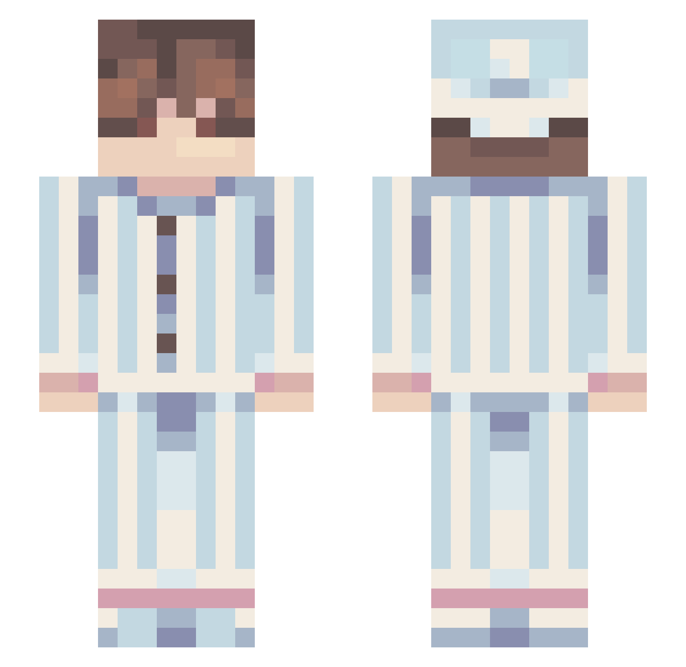 Ansonhere Minecraft skin, front and back view