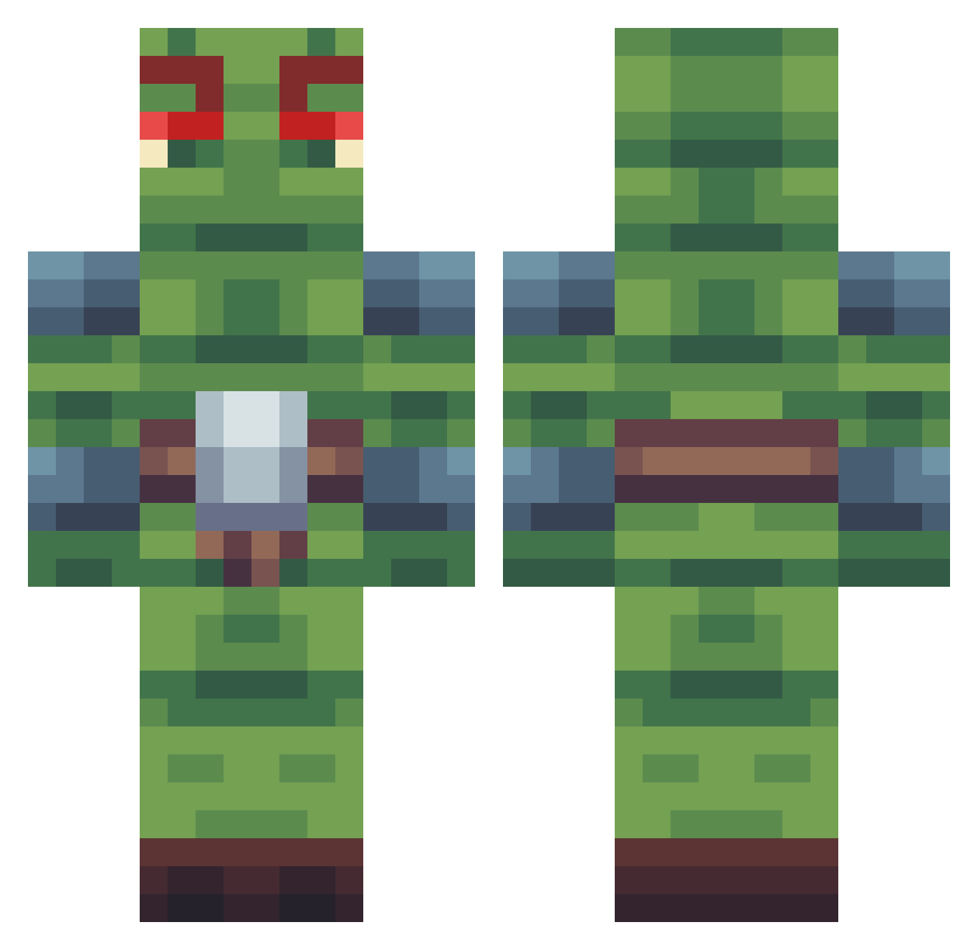 clenbirt Minecraft skin, front and back view