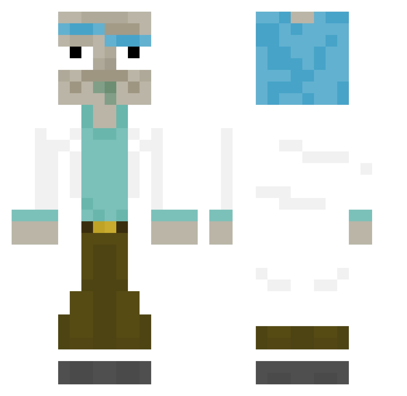 YuriH43 Minecraft skin, front and back view