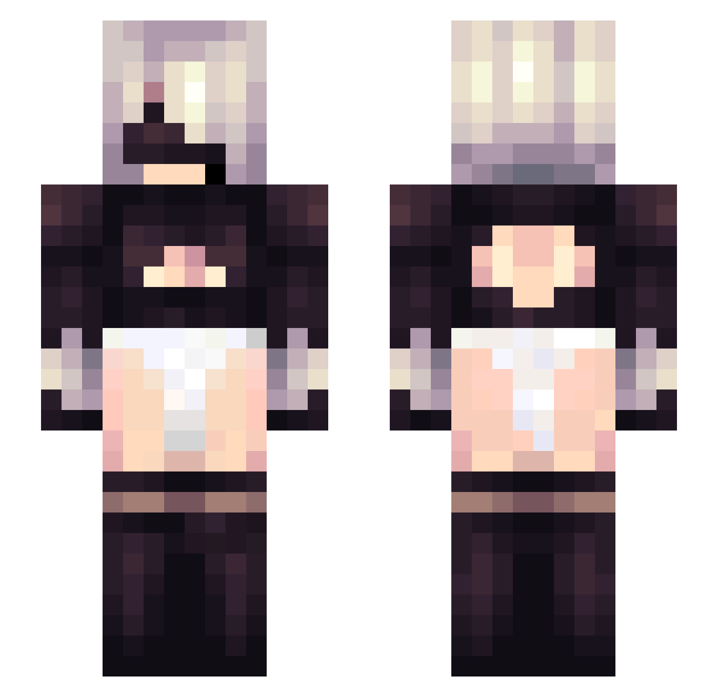 kemuribe Minecraft skin, front and back view