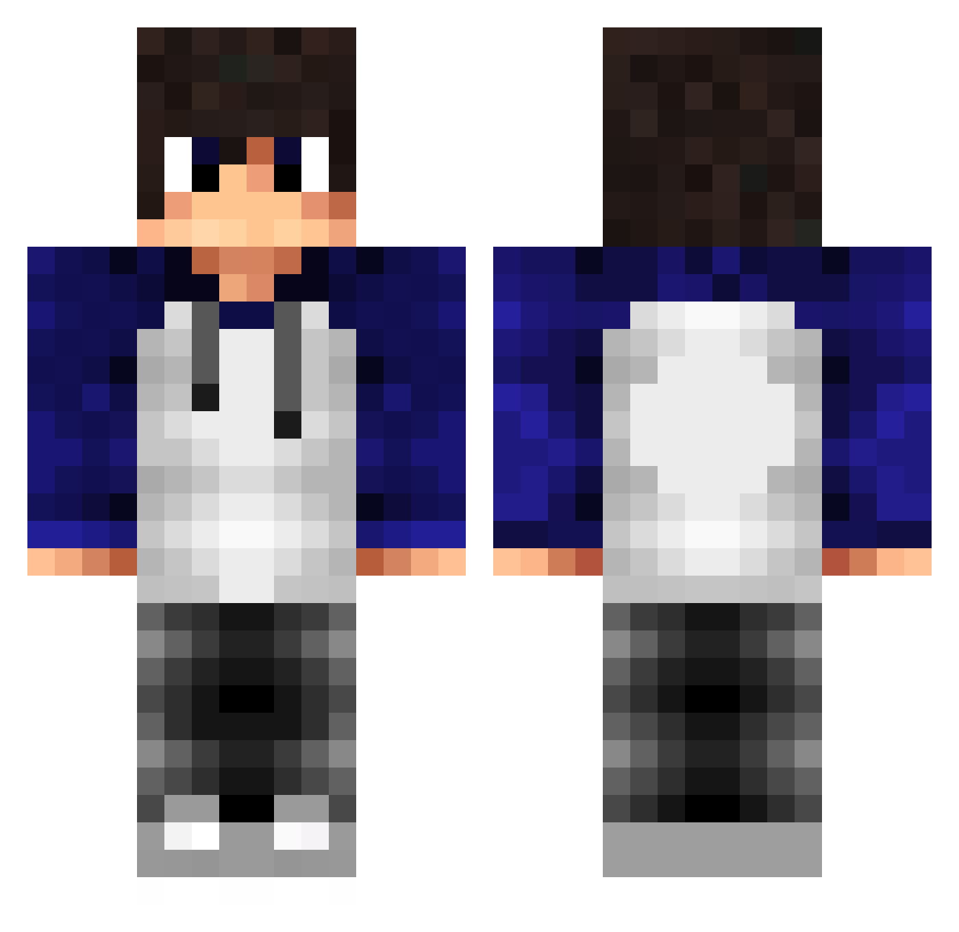 BlooBirds Minecraft skin, front and back view